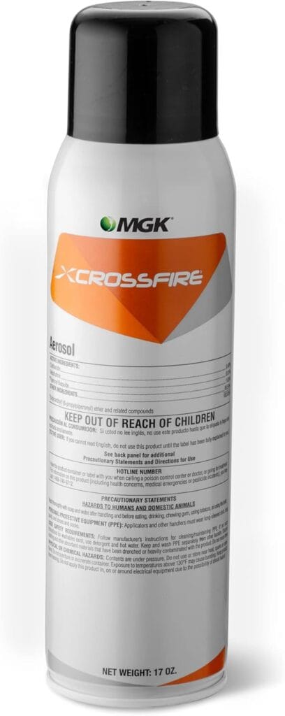 MGK CrossFire Aerosol can used for bed bug control, designed for cracks, crevices, and targeted treatments.