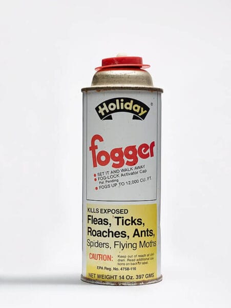 A canister of flea fogger, which is ineffective and potentially damaging for car interiors.
